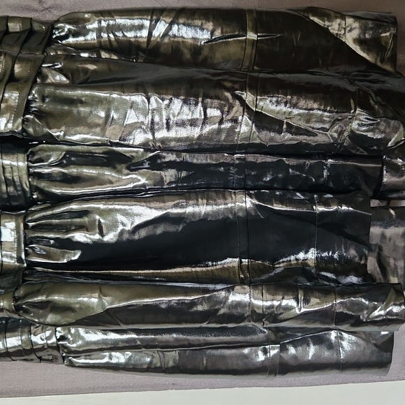 Anthropologie Somerset Maxi Carbon Silver Metallic Shine - Picture 9 of 10